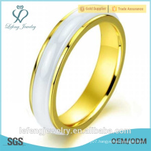 Best quality Korean personality smooth rotatable, ceramic wedding Ring rose gold for women
